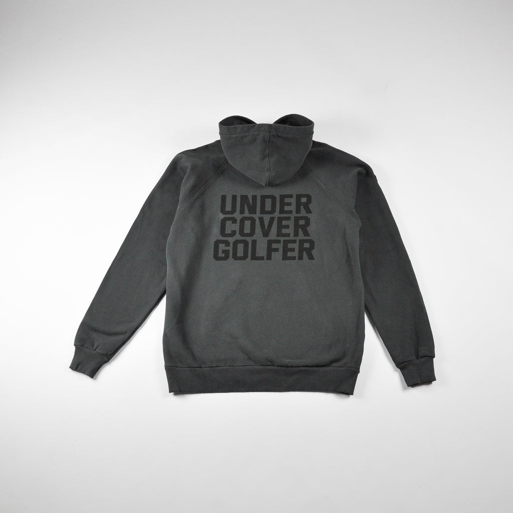 Faded black hoodie with UNDER COVER GOLF print